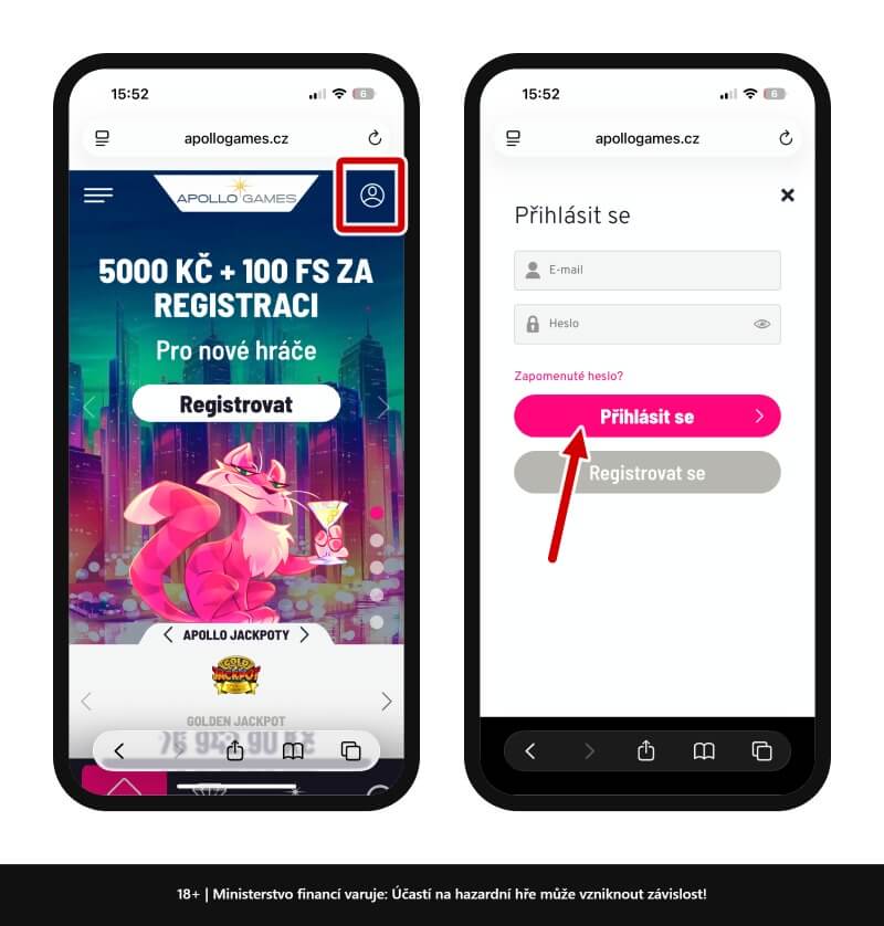 Apollo Games CZ – jak se přihlásit do účtu