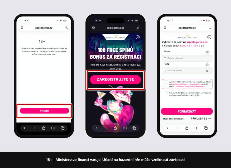 První kroky registrace u&nbsp;Apolla