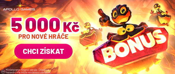 Online casino Apollo Games nabízí bonus ke vkladu až 5 000 Kč