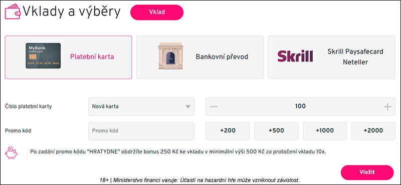 Skrill SMS vklad do casina Apollo Games