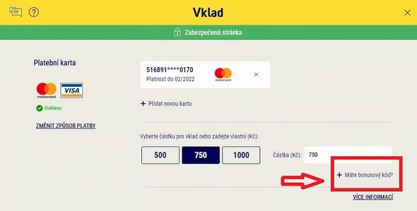 Promo kód u Sazka Her - jak zadat