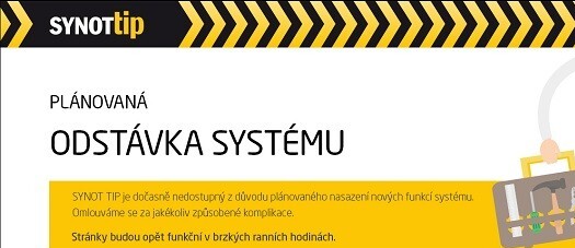 SYNOT TIP odstávka systému.