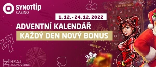 Adventní kalendář v SYNOT TIP online casinu