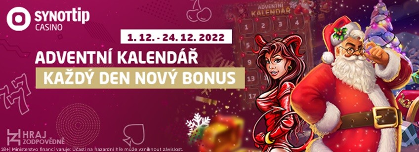 Adventní kalendář v SYNOT TIP online casinu