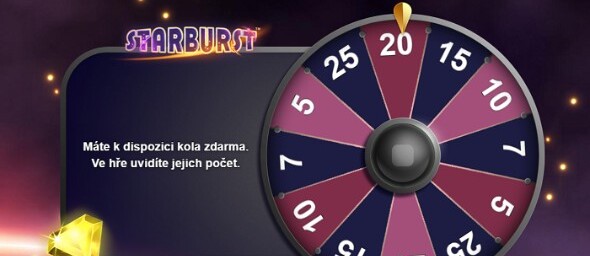 Vyzvedněte si free spiny ve hře Starburst