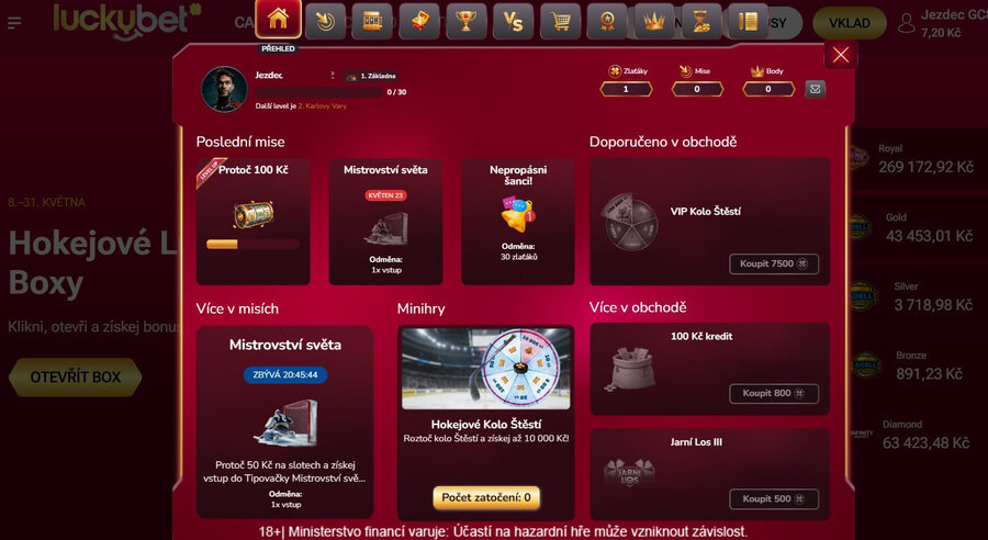 VIP zóna LuckyBet