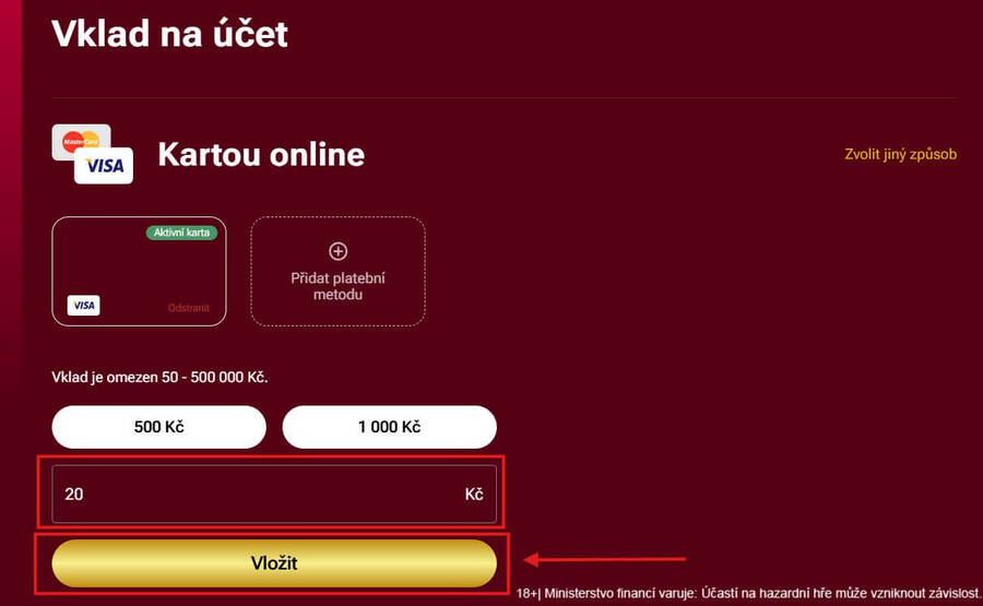 LuckyBet vklad