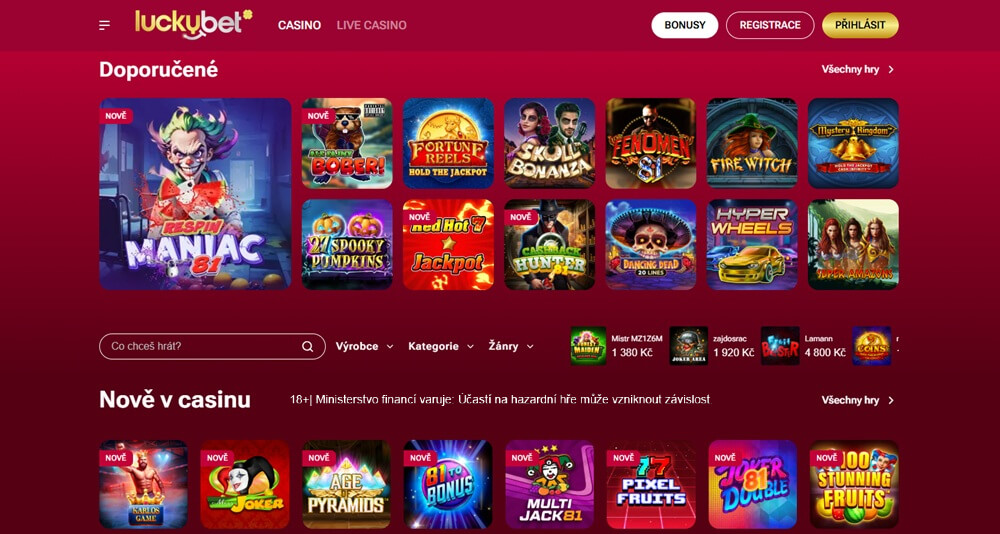 LuckyBet automaty si snadno vyfiltrujete dle vlastních preferencí