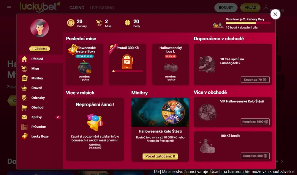 VIP zóna s bonusy v LuckyBet casinu