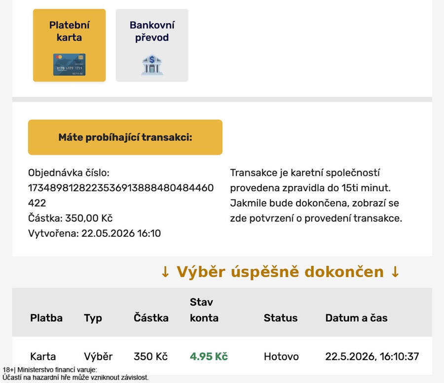 Reálný test rychlosti výběru ve Forbes casinu