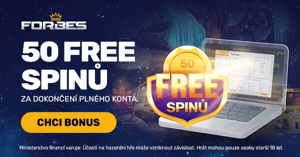 Získej 50 free spinů za dokončení registrace.