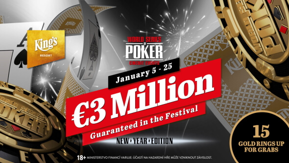 Lednový festival WSOP Circuit v King's Resortu Rozvadov garantuje €3.000.000