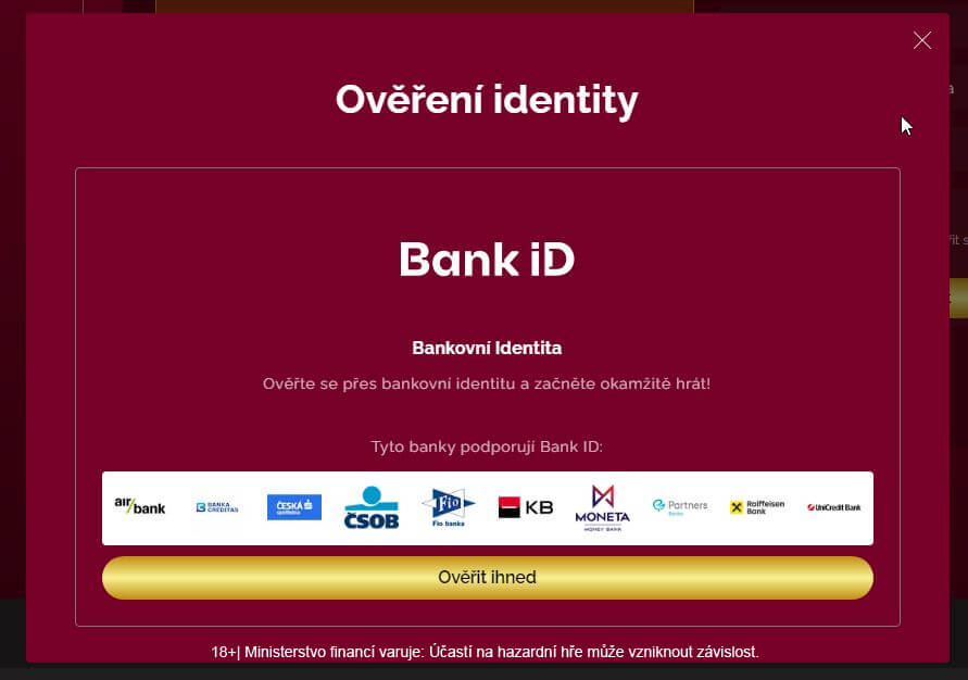 LuckyBet registrace – ověření totožnosti