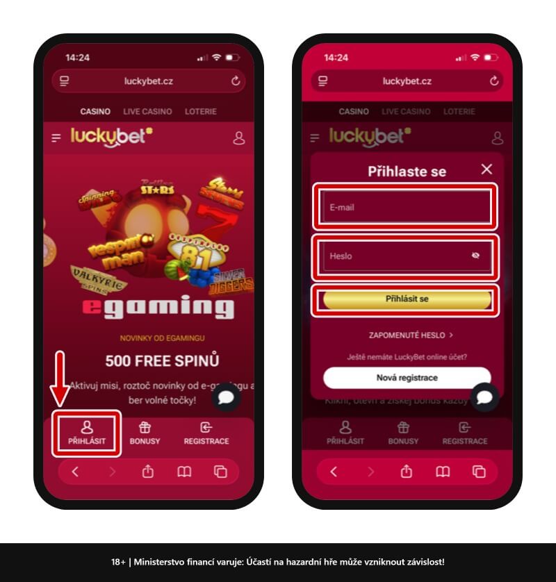LuckyBet přihlášení