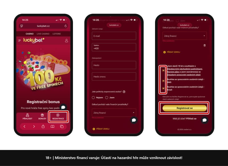 LuckyBet registrace
