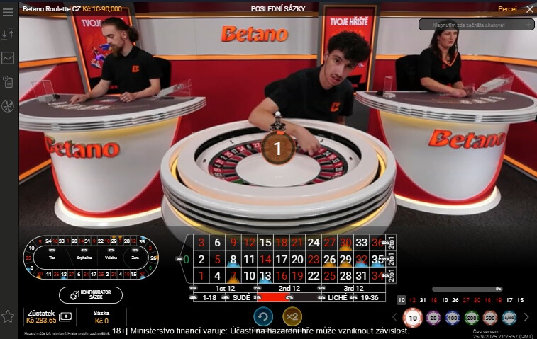 Betano má také své vlastní streamované studio s live casinem