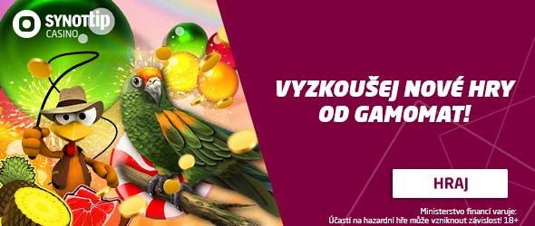 Casino SYNOT TIP do nabídky zařadilo nové automaty od Gamomatu.