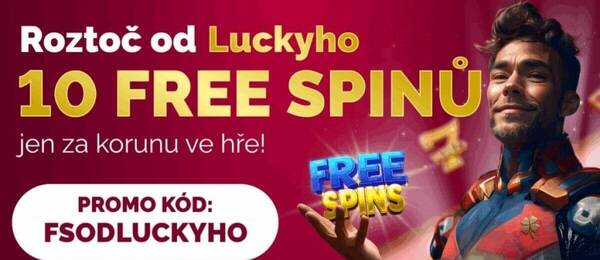 Vyzvedněte si v LuckyBet casinu 10 free spinů s kódem FSODLUCKYHO