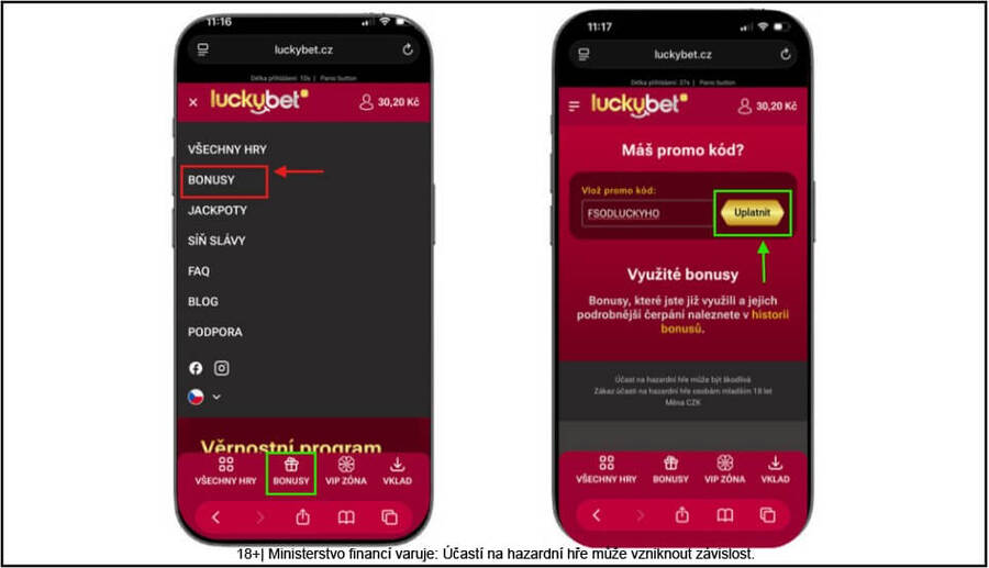 LuckyBet promo kód 2026