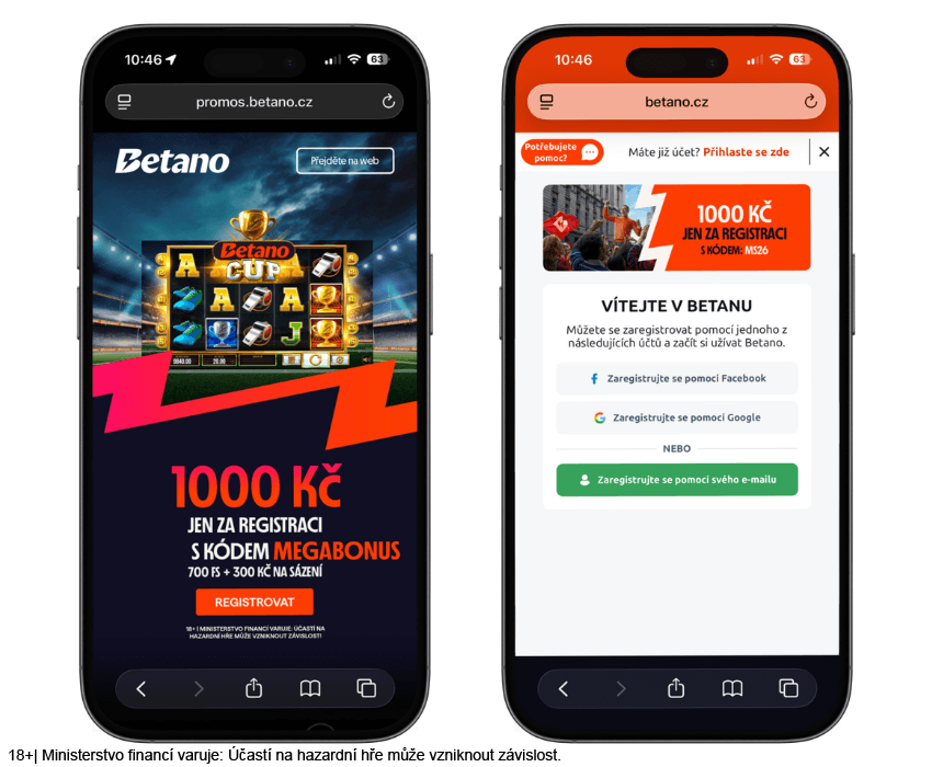 Začátek registrace do online casina Betano