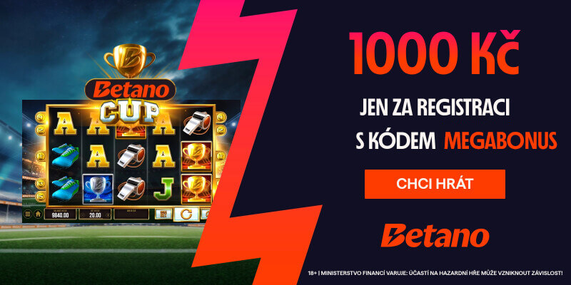 Betano bonus bez vkladu v&nbsp;hodnotě 1&nbsp;000&nbsp;Kč