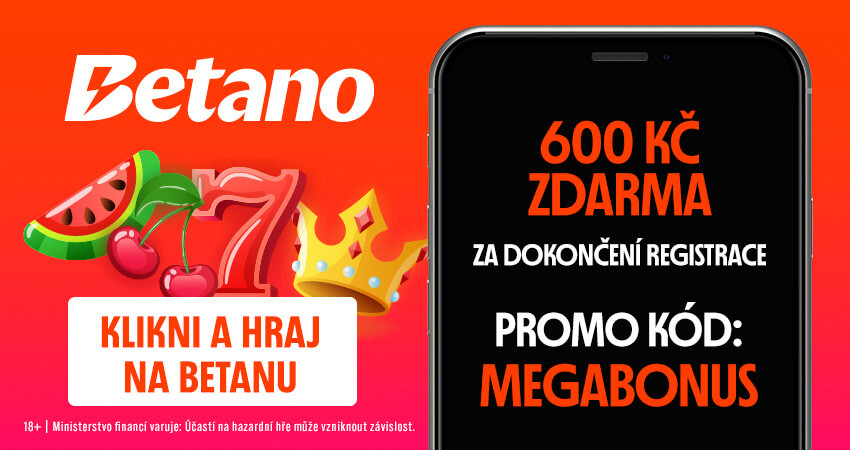 Bonusy v hodnotě 600 Kč bez vkladu u Betana