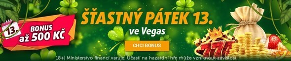 Šťastný pátek 13. ve Vegas - Získejte až 500 Kč...