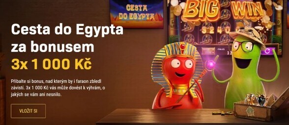 Cesta do Egypta za bonusem 3x 1 000 Kč