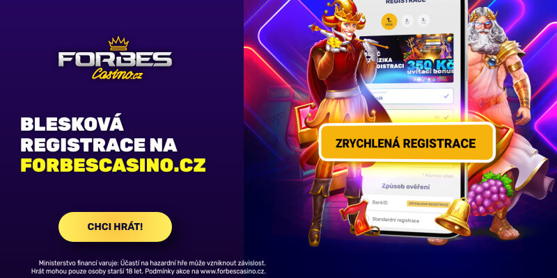 Blesková registrace díky Bank ID ve Forbes casinu.