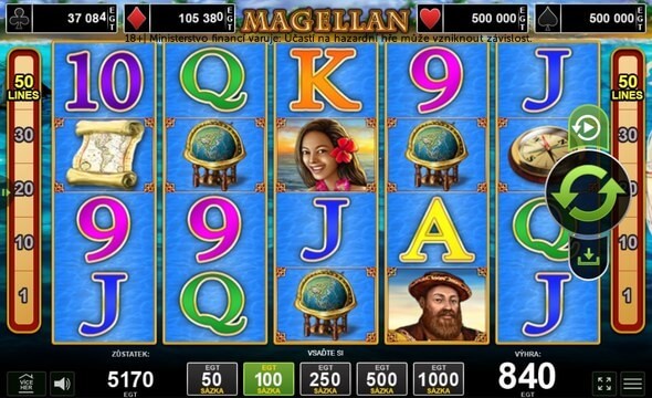 Zahrajte si automat Magellan.
