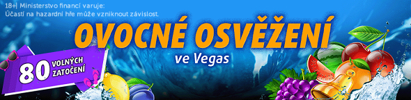 Osvěžte se na ovocných hrách u Tipsport Vegas s až 80 free spiny