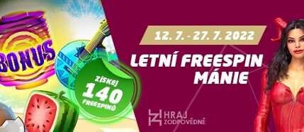 Nepropásněte Letní freespin mánii - Čeká až 140 free spinů