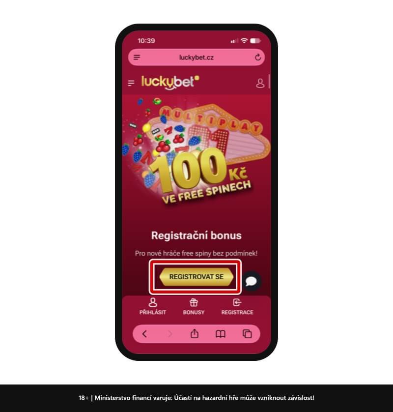 LuckyBet bonus za registraci