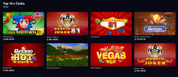Nejlepší hrací automaty v online casinu Betano