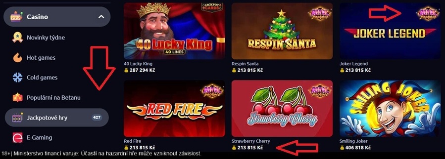 Jackpotové automaty v&nbsp;Betanu rozpoznáte podle několika kritérií