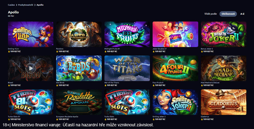 Nejhranější automaty u&nbsp;Betana od Apollo Games