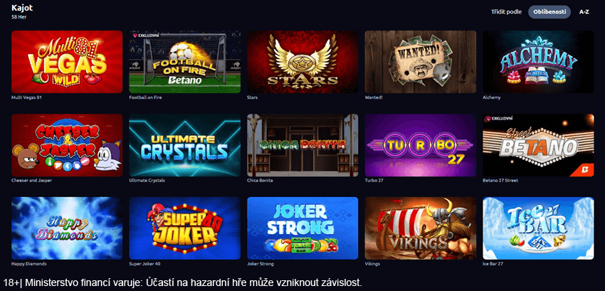 Nejoblíbenější automaty u&nbsp;Betana od výrobce Kajot Games