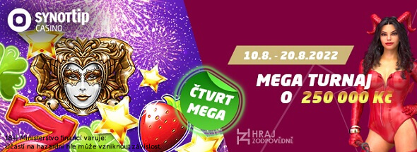 V SYNOT TIP casinu startuje MEGA turnaj o podíly z 250 000 Kč
