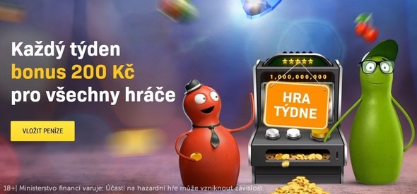 U Sazka Her čeká 200 Kč bonus na hru týdne.