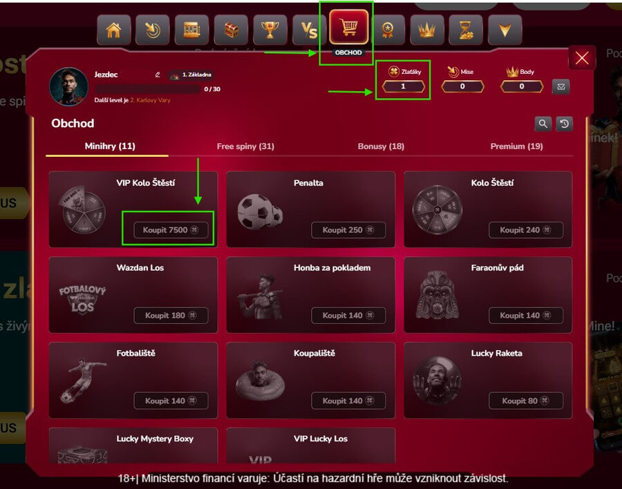 LuckyBet věrnostní program