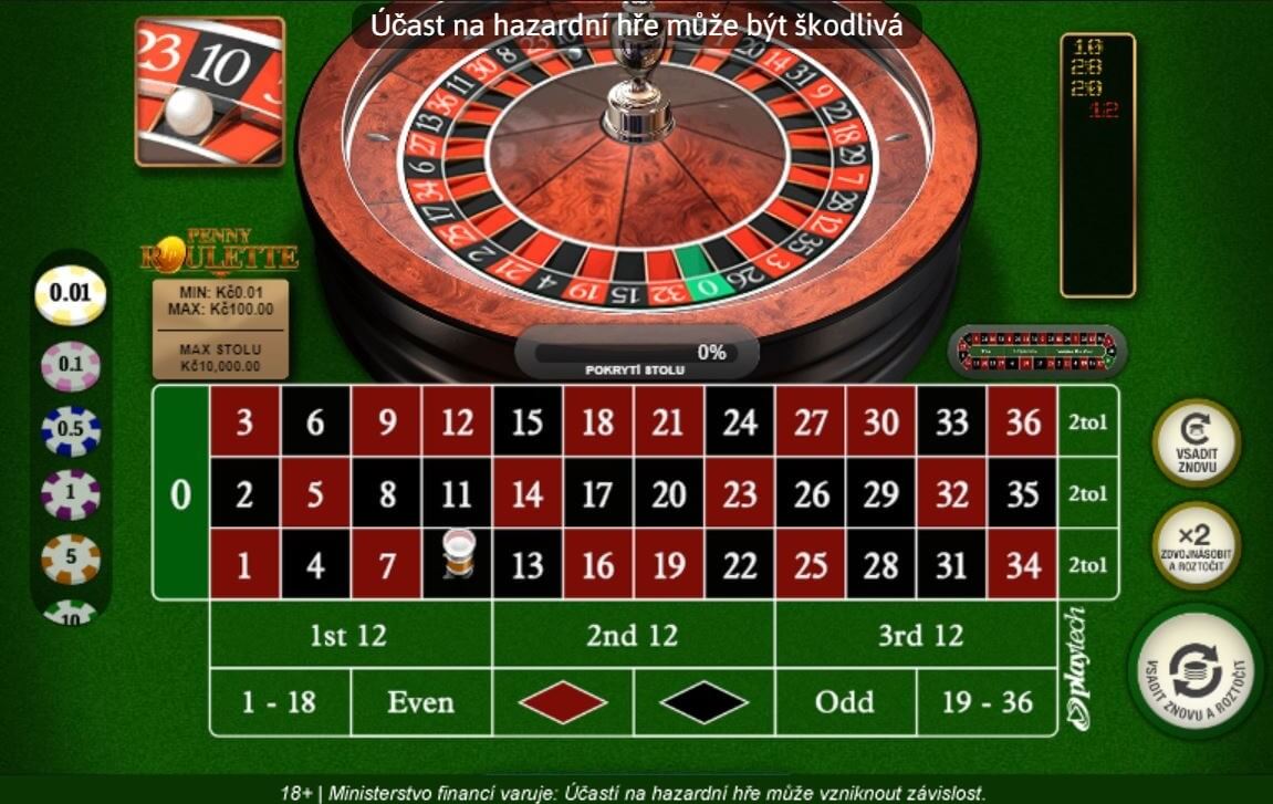 Unikátní ruleta u Fortuny - hrajte za drobné