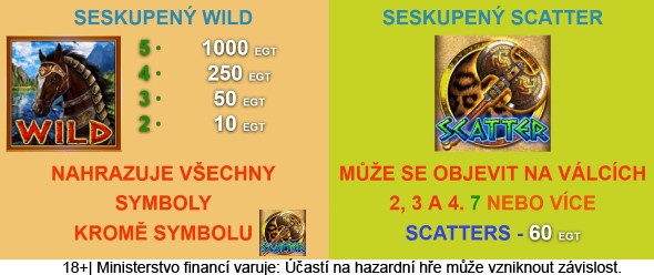 Bonusový symbol Wild a Scatter na výherním automatu Amazon's Battle