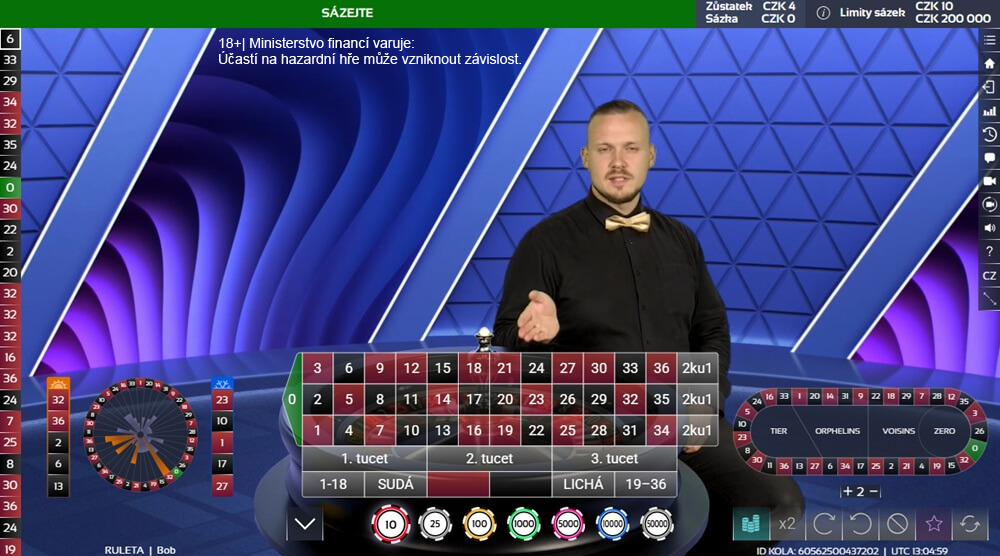Grandwin live casino s ruletou a blackjackem