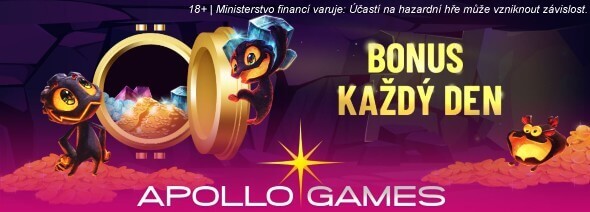 Registrujte se u Apollo Games a získejte bonus 100 free spinů a hrajte o 5 000 Kč