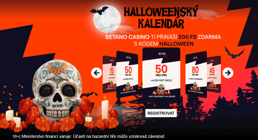 Online casino Betano má pro své hráče halloweenských kalendář