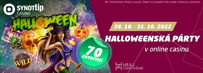 Halloweenská párty v online casinu SYNOT TIP s free spiny