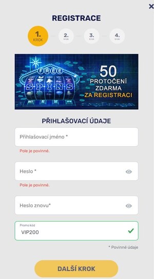 VIP promo kód Forbes casino - kam zadat do formuláře