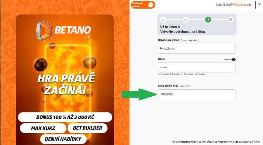 Vložte Betano promo code a získejte 200 free spinů za registraci