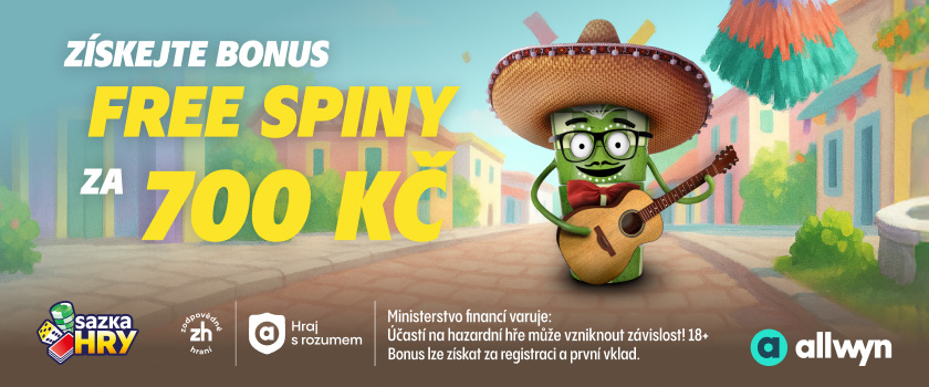 Sazka Hry registrační bonus 700 free spinů