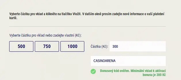 Bonus 50 Kč + 50 free spinů s kódem casinoarena